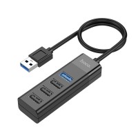  USB hub Hoco HB25 Easy mix 4-in-1 converter USB-A to 1xUSB3.0+3xUSB2.0 black 
